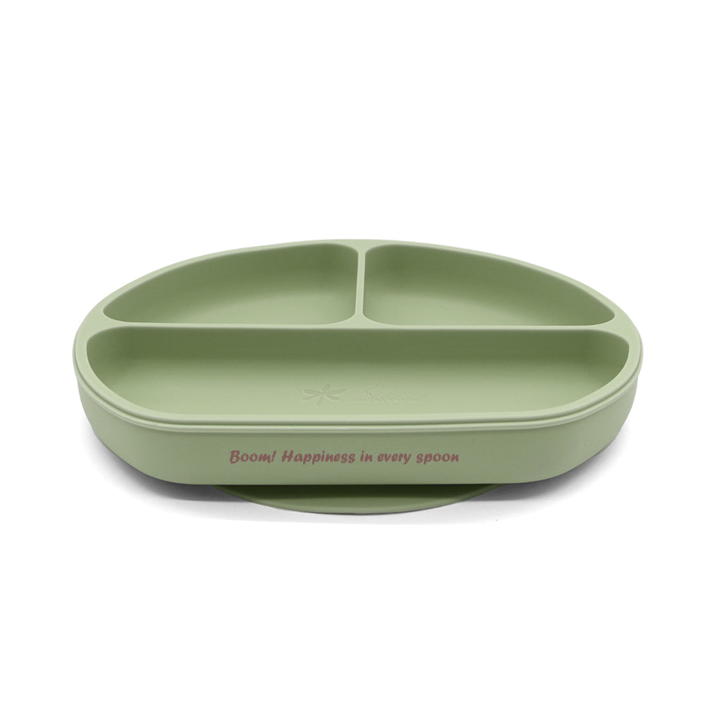 MiaMia - Piatto Tripartito Bambini in Silicone - Piatto Pappa Svezzamento per Tavola e Seggiolone, Antiscivolo e Lavabile in Lavastoviglie (grigio MiaMia - Piatto Tripartito Bambini in Silicone - Piatto Pappa Svezzamento per Tavola e Seggiolone, Antiscivolo e Lavabile in Lavastoviglie (grigio