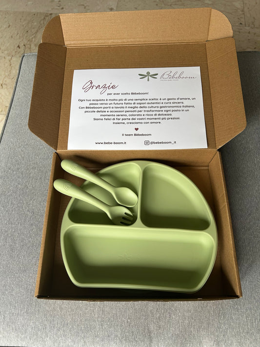 Piatto Silicone con divisorio a 3 scomparti