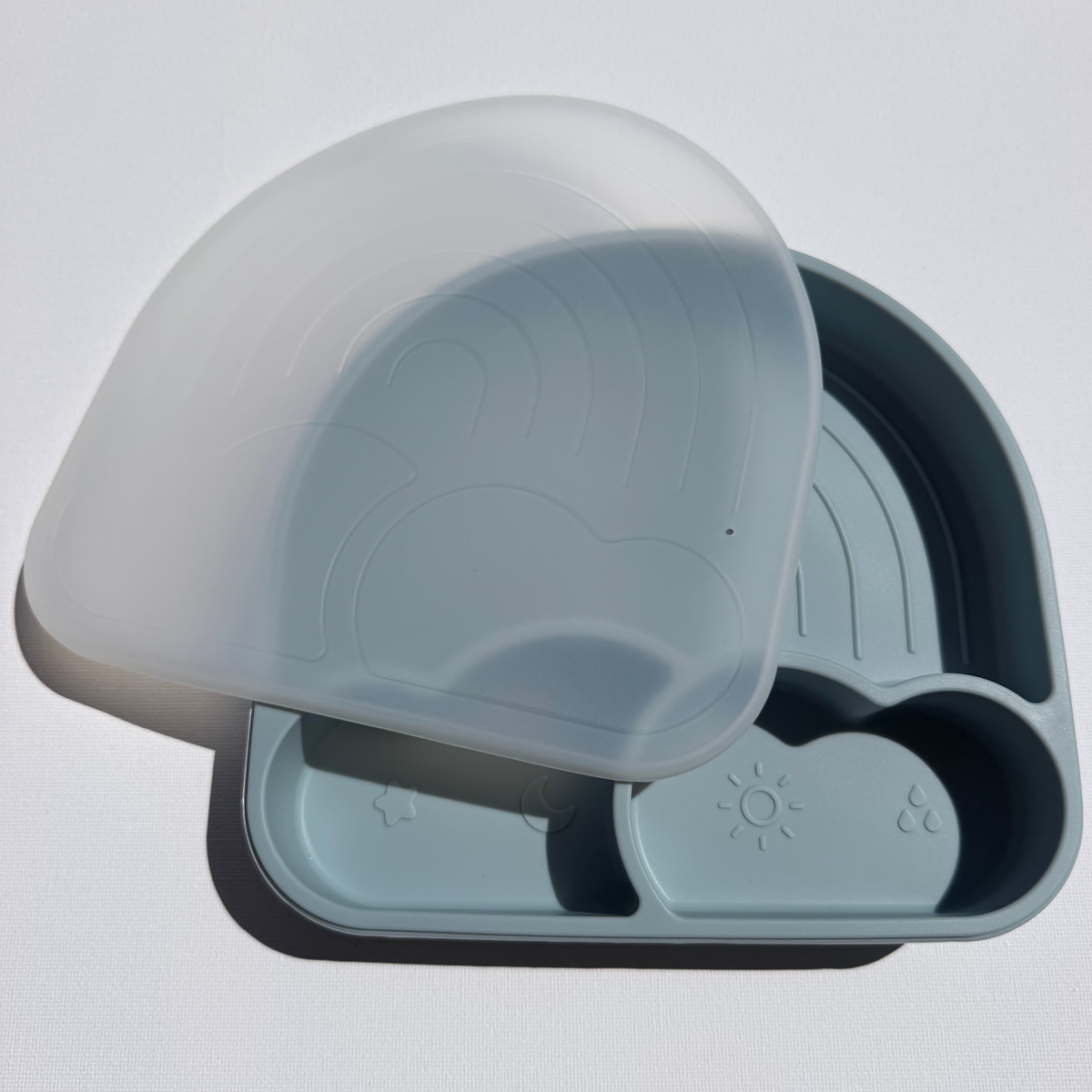 Piatto in silicone con scomparti e coperchio Rainbow Arcobaleno