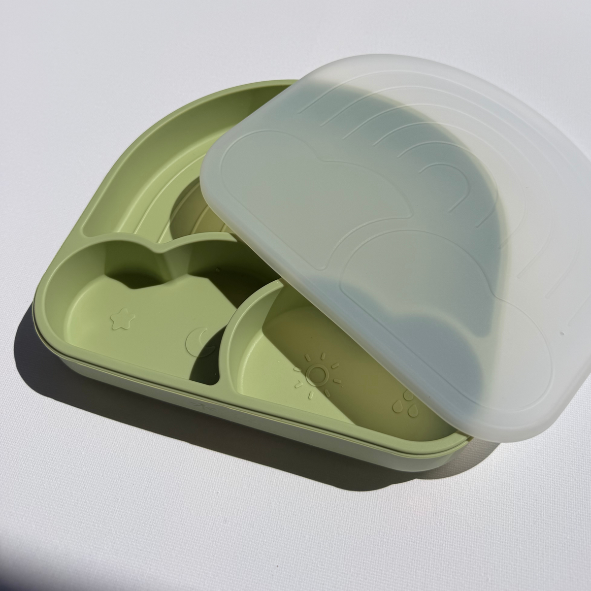 Piatto in silicone con scomparti e coperchio Rainbow Arcobaleno