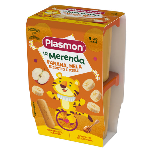 Merenda Banana Mela-Biscotto Miele