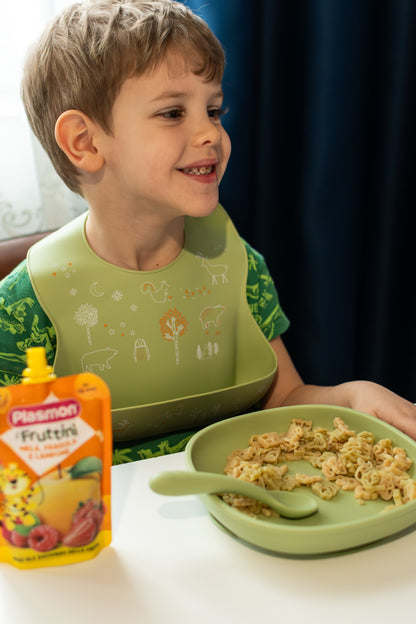 Bavaglino in silicone con tasca raccogli pappa - Bella Natura