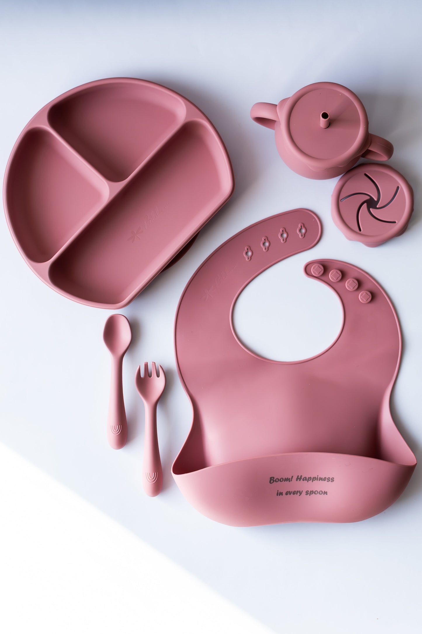 Complete  silicone baby food set Happy Boom Box