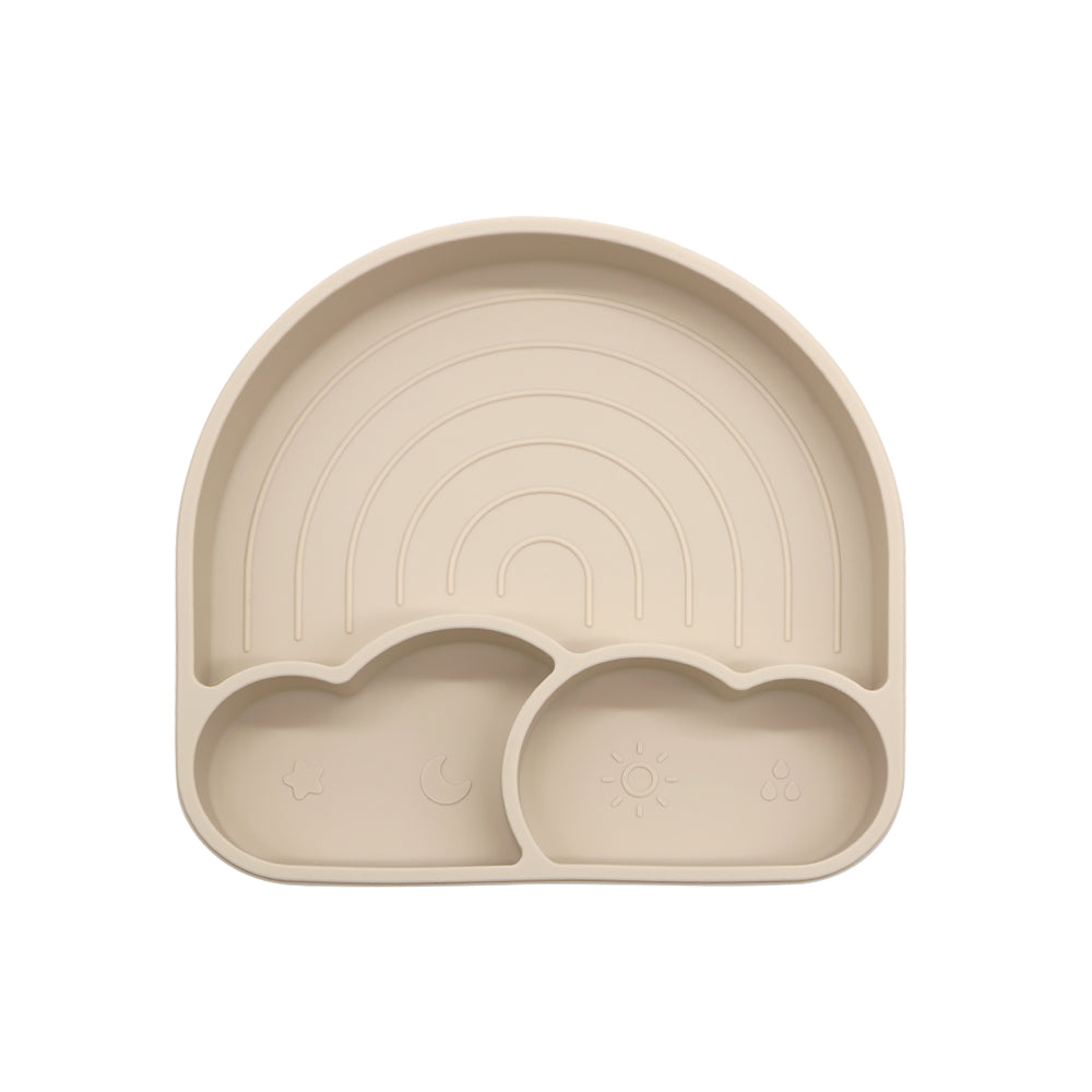 Rainbow baby silicone plate :
piatto in silicone tre scomparti con ventosa per svezzamento
 baby weaning non-slip silicone plate for toddlers with compartments 
