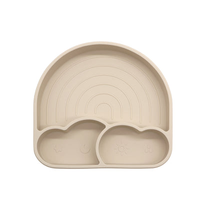 Rainbow baby silicone plate :
piatto in silicone tre scomparti con ventosa per svezzamento
 baby weaning non-slip silicone plate for toddlers with compartments 
