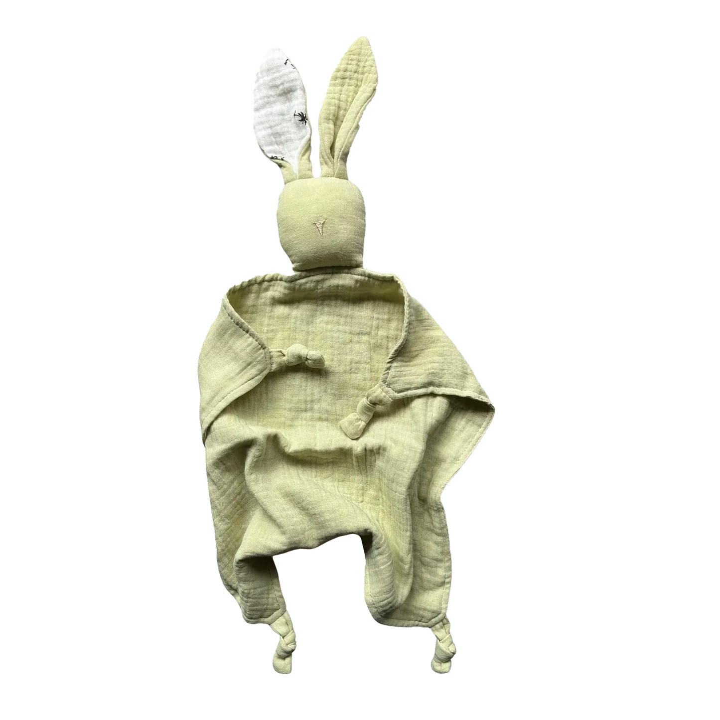 Doudou in mussola di cotone 100%,   oliva chiaro ,delicato sulla pelle e perfetto fin dai primi giorni di vita.
Ideale per accompagnare il sonno.
Prodotto sicuro, conforme agli standard per neonati. Certificato CE.
100% cotton muslin comforter,  light olive green,gentle on the skin , perfect from the very first days of life.
Ideal for accompanying sleep 
Safe product, compliant with infant standards. CE Certified.