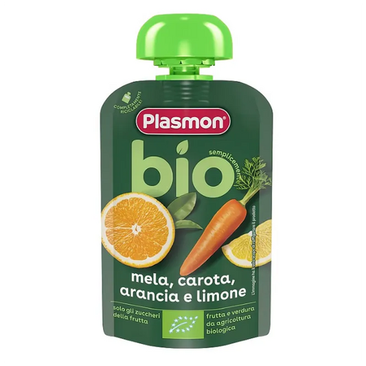 100% Frutta Biologica mela, carota, arancia e limone 100 gr