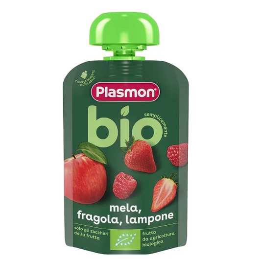 Frullato 100% Frutta Biologica mela, fragola, lampone 100 gr