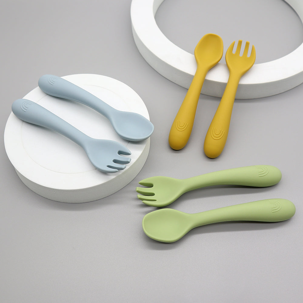 Set Cucchiaino e Forchettina in Silicone